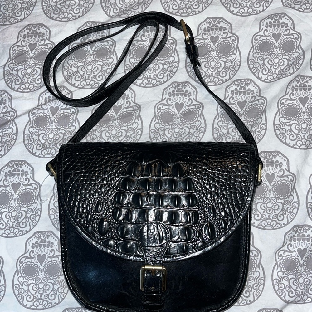 Brahmin Crocodile Black shoulder purse/Crossbody.  Beautiful condition